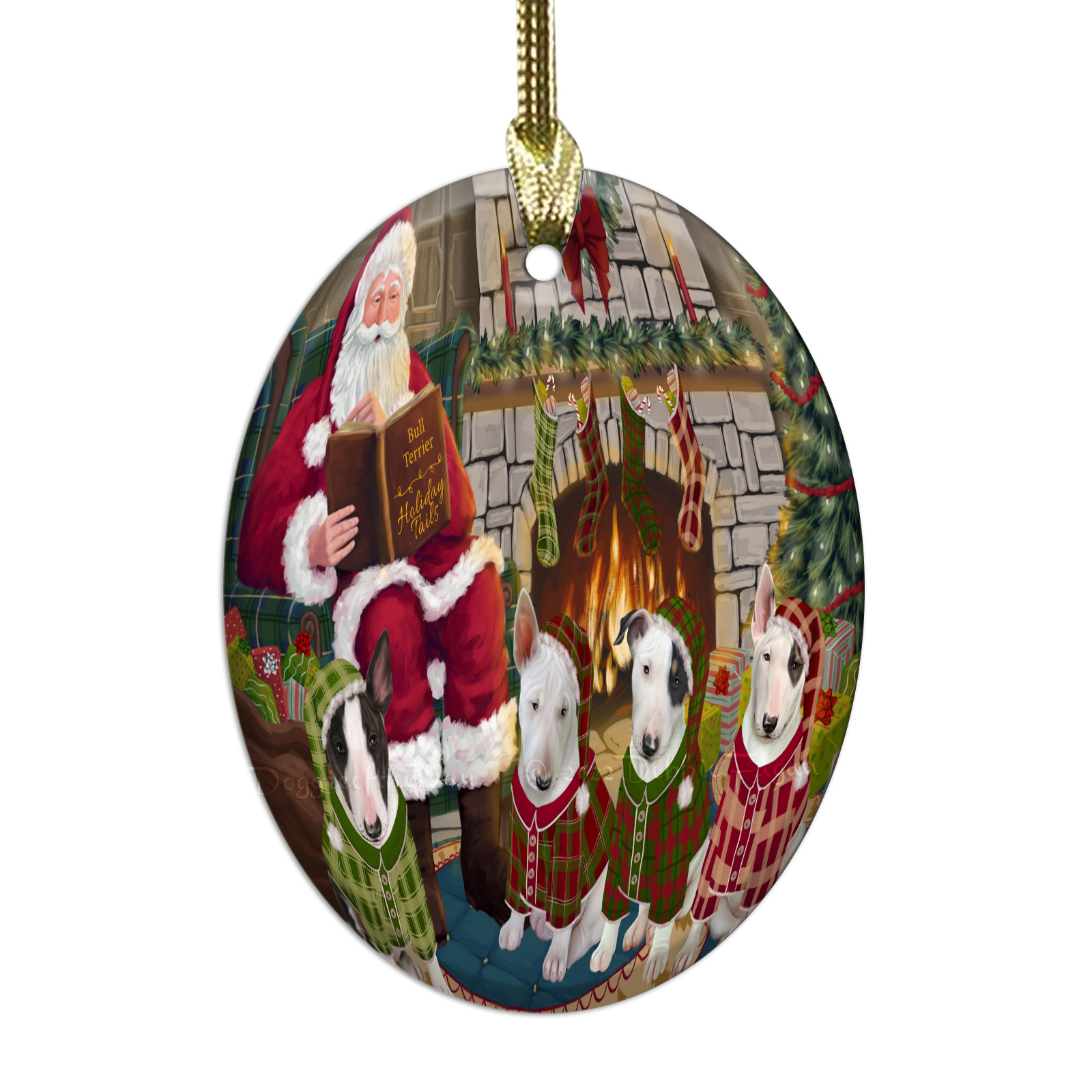 Bull Terrier cane ovale vetro decorazioni natalizie da appendere albero di natale - Foto 7 di 60