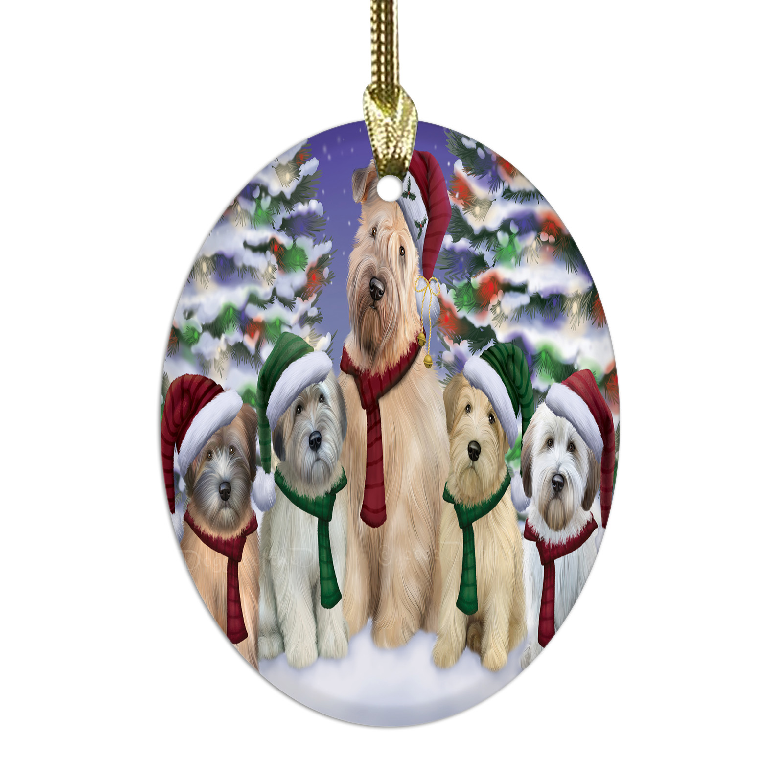 Wheaten Terrier Dog Oval Glass Christmas Hanging Ornaments X-mas Tree Decoration - Picture 9 of 77