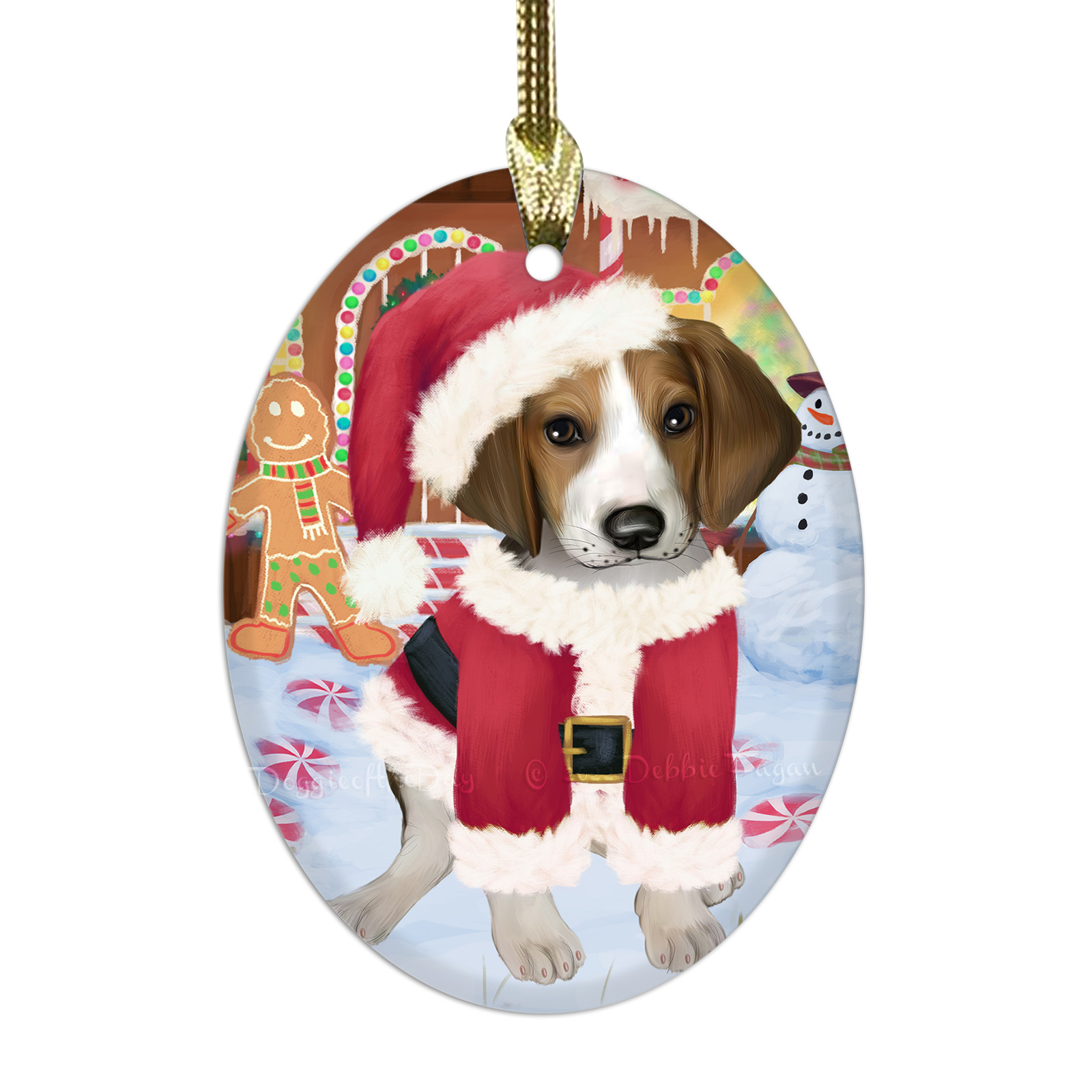 Treeing Walker Coonhound Dog Oval Glass Christmas Hanging Ornaments Decorations - Picture 10 of 37