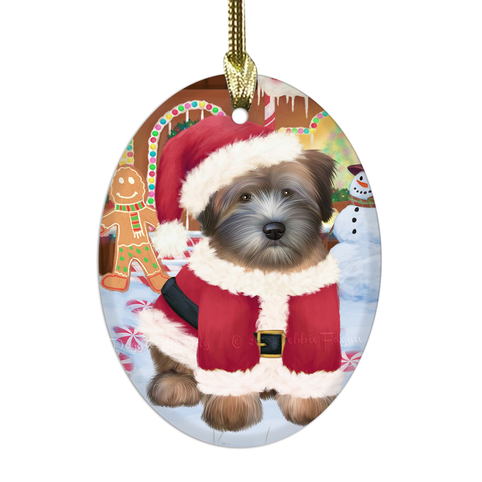 Wheaten Terrier Dog Oval Glass Christmas Hanging Ornaments X-mas Tree Decoration - Picture 13 of 77