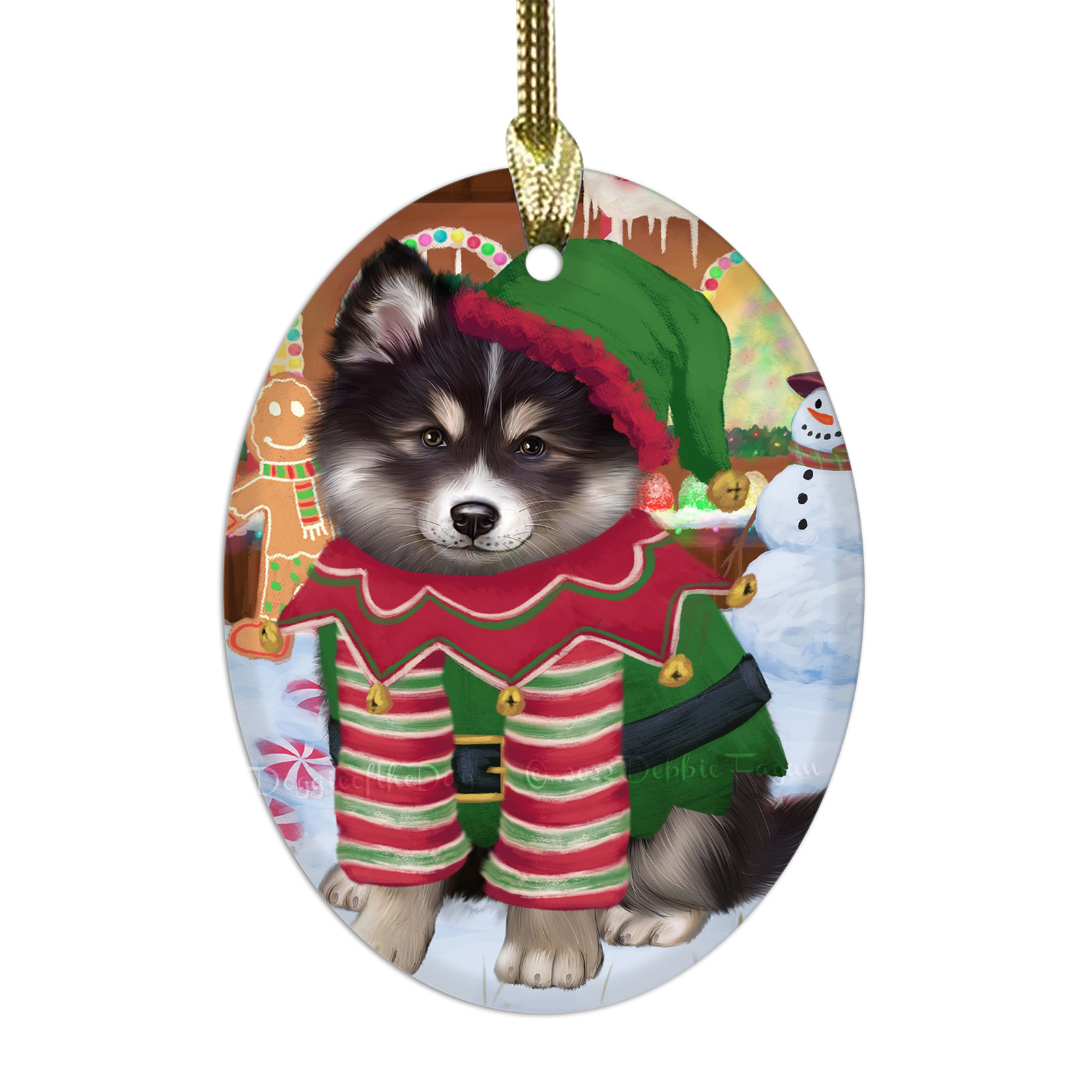 Adornos colgantes de Navidad de vidrio ovalado de perro lapphund finlandés árbol de Navidad decoración - Imagen 13 de 46
