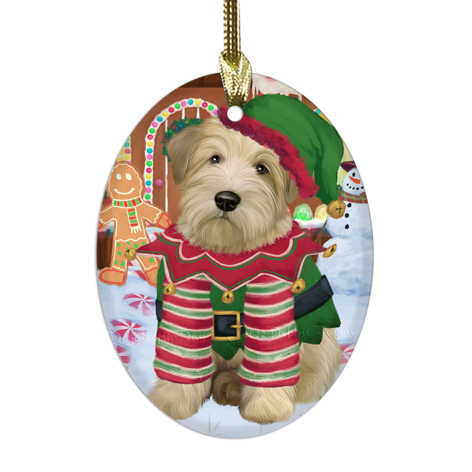 Wheaten Terrier Dog Oval Glass Christmas Hanging Ornaments X-mas Tree Decoration - Picture 14 of 77