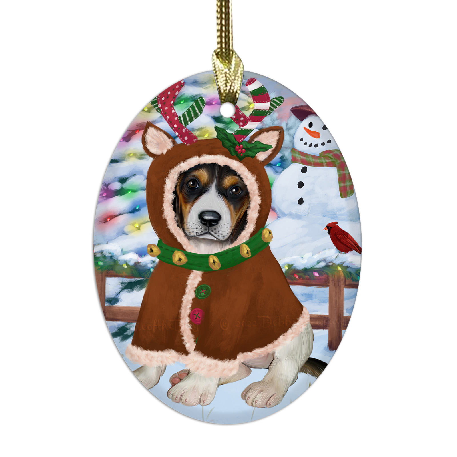 Treeing Walker Coonhound Dog Oval Glass Christmas Hanging Ornaments Decorations - Picture 12 of 37