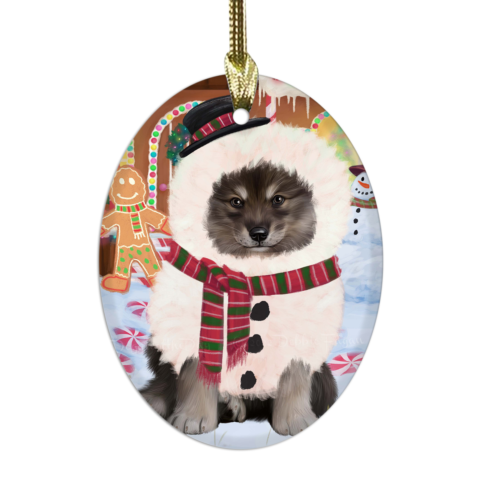 Adornos colgantes de Navidad de vidrio ovalado de perro lapphund finlandés árbol de Navidad decoración - Imagen 15 de 46