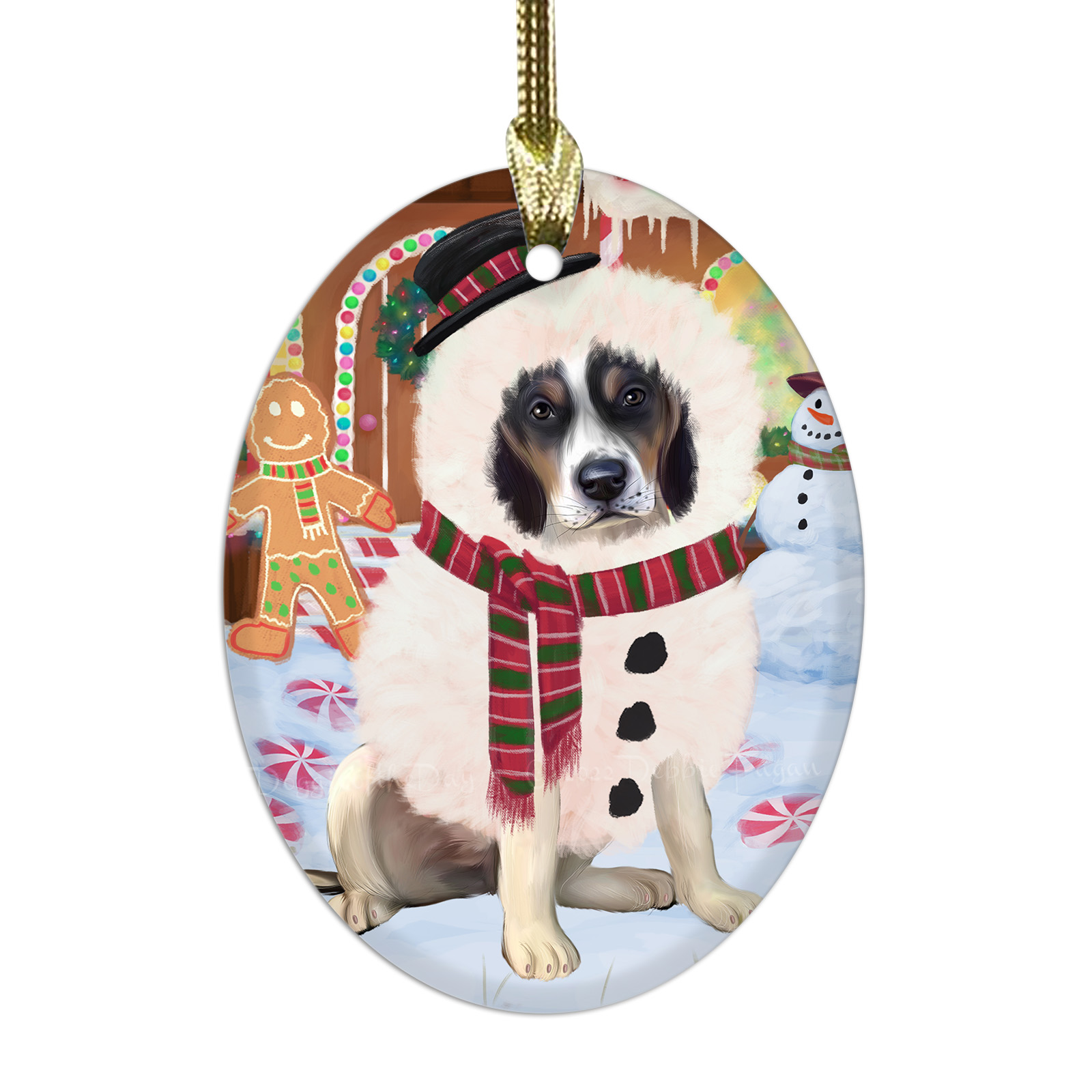 Treeing Walker Coonhound Dog Oval Glass Christmas Hanging Ornaments Decorations - Picture 13 of 37