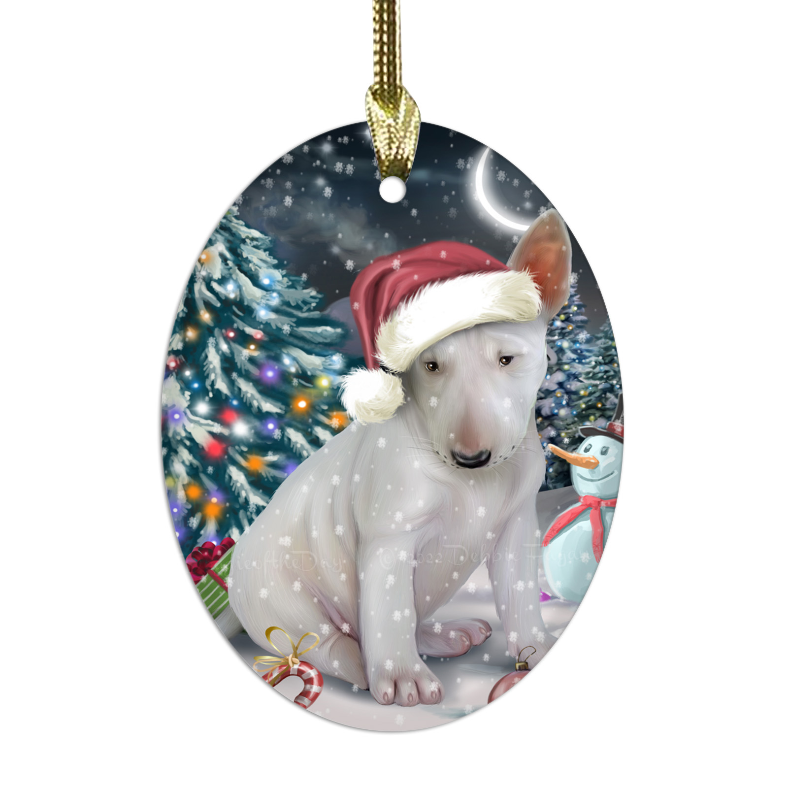 Bull Terrier cane ovale vetro decorazioni natalizie da appendere albero di natale - Foto 43 di 60