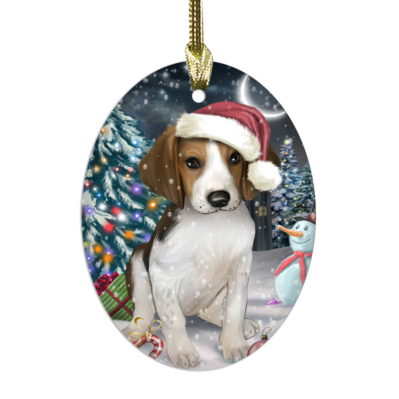 Treeing Walker Coonhound Dog Oval Glass Christmas Hanging Ornaments Decorations - Picture 35 of 37