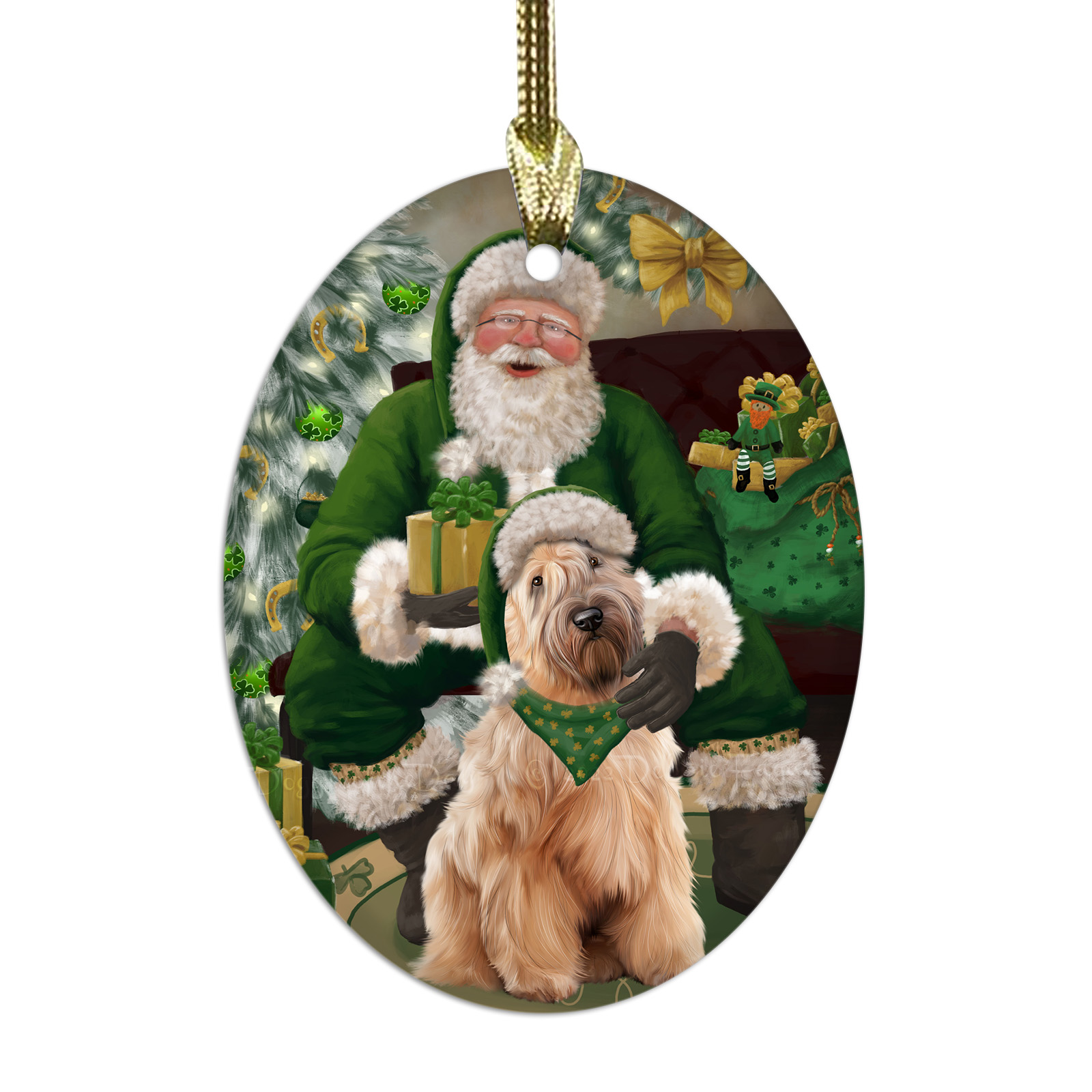 Wheaten Terrier Dog Oval Glass Christmas Hanging Ornaments X-mas Tree Decoration - Picture 29 of 77