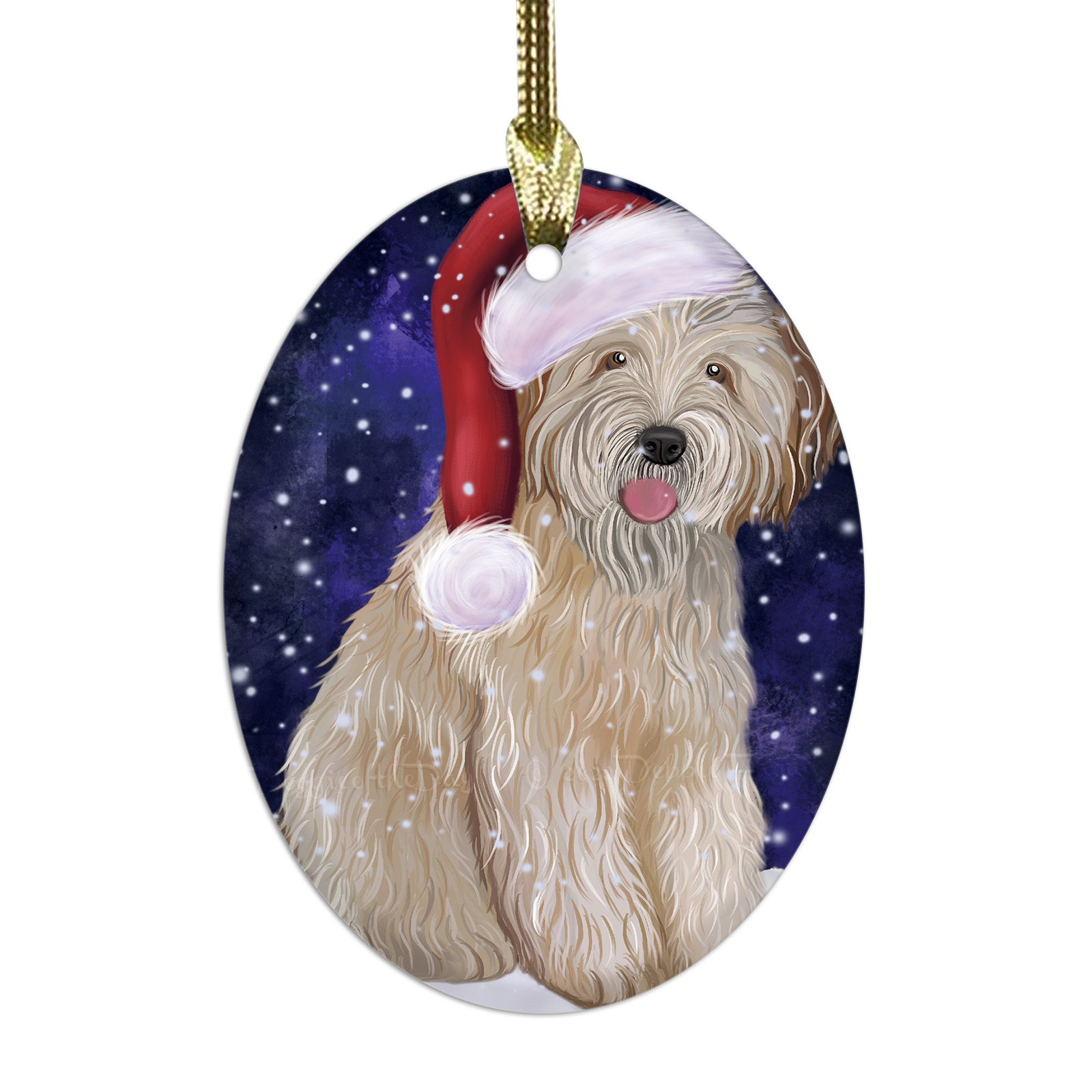 Wheaten Terrier Dog Oval Glass Christmas Hanging Ornaments X-mas Tree Decoration - Picture 74 of 77