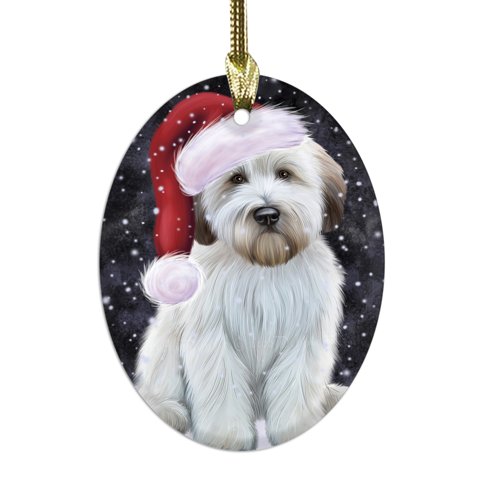 Wheaten Terrier Dog Oval Glass Christmas Hanging Ornaments X-mas Tree Decoration - Picture 33 of 77