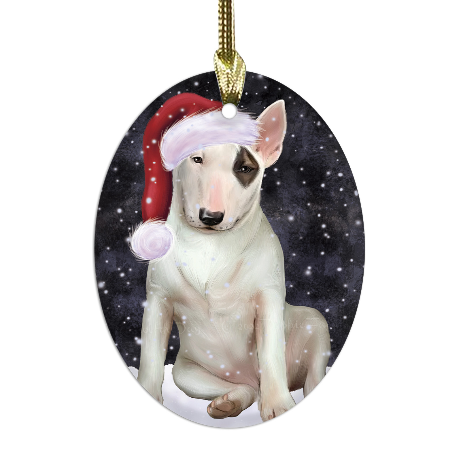 Bull Terrier cane ovale vetro decorazioni natalizie da appendere albero di natale - Foto 29 di 60