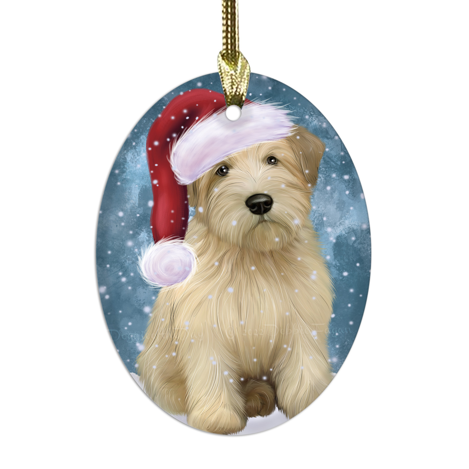 Wheaten Terrier Dog Oval Glass Christmas Hanging Ornaments X-mas Tree Decoration - Picture 32 of 77