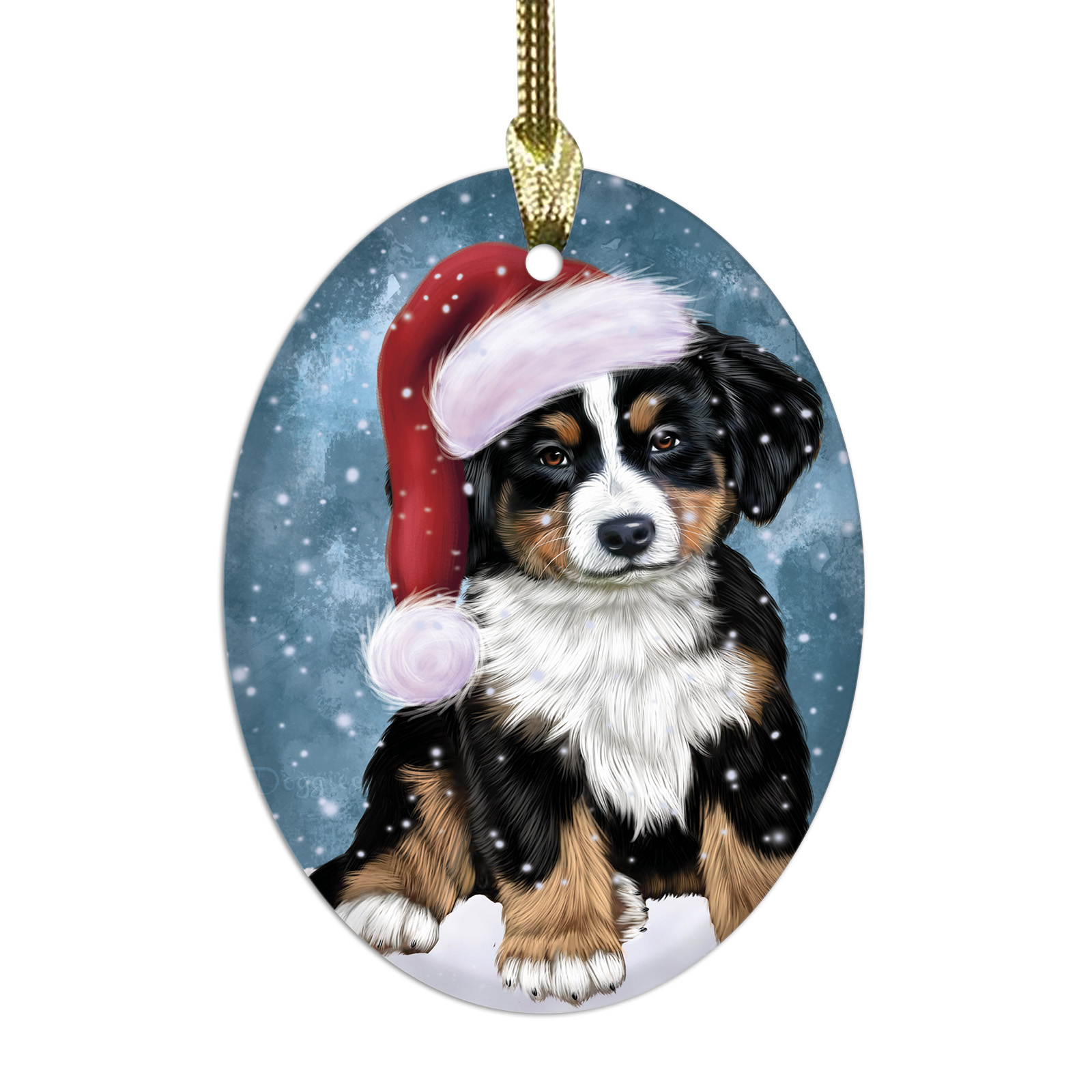 Bernese Mountain Dog Oval Glass Christmas Hanging Ornaments X-mas Tree Decor - Picture 65 of 65