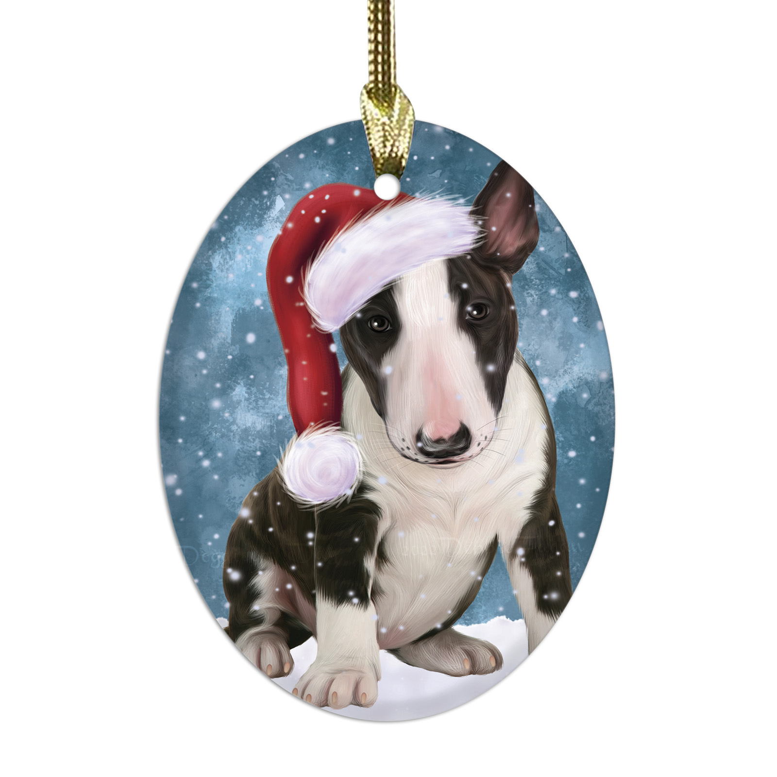 Bull Terrier cane ovale vetro decorazioni natalizie da appendere albero di natale - Foto 28 di 60