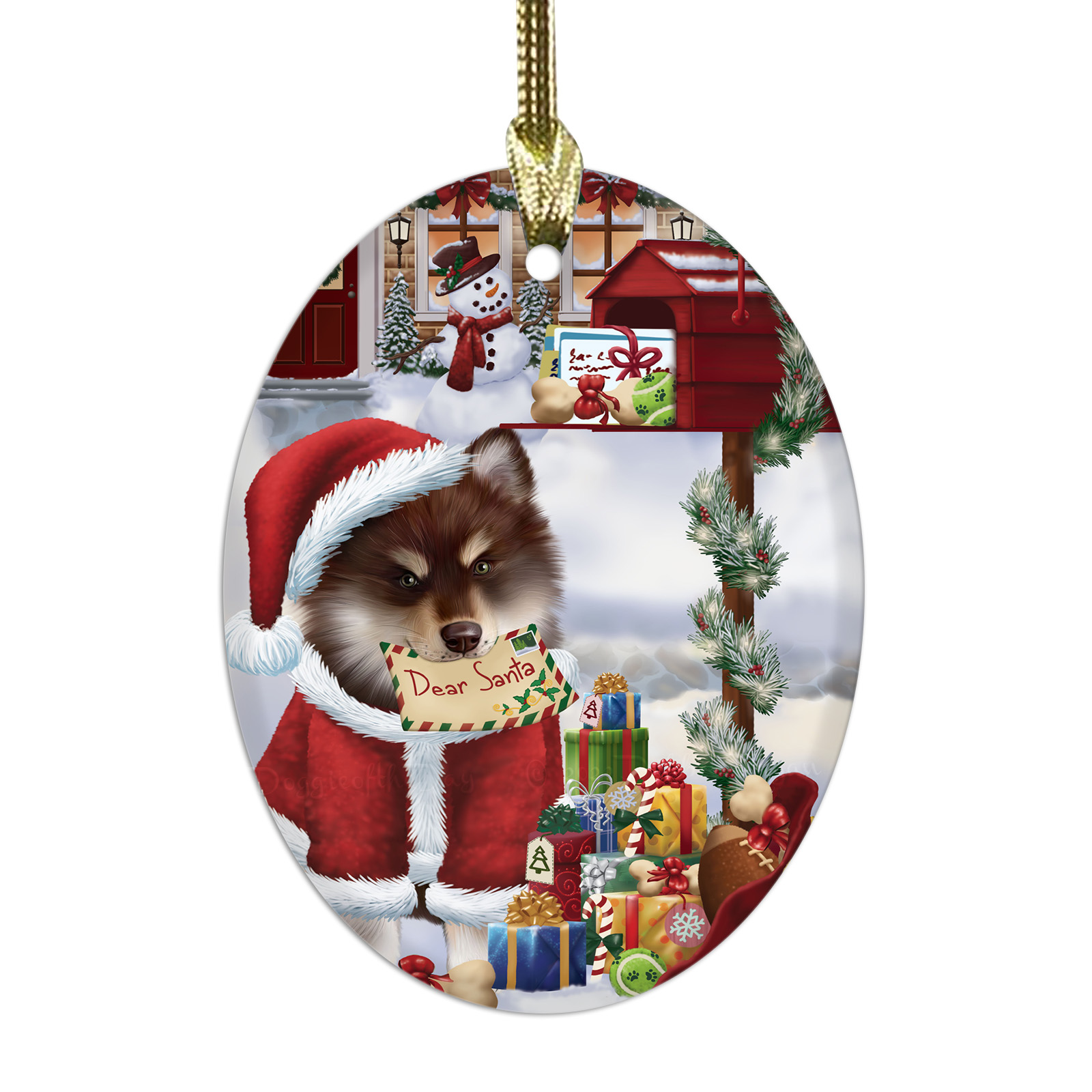 Adornos colgantes de Navidad de vidrio ovalado de perro lapphund finlandés árbol de Navidad decoración - Imagen 40 de 46