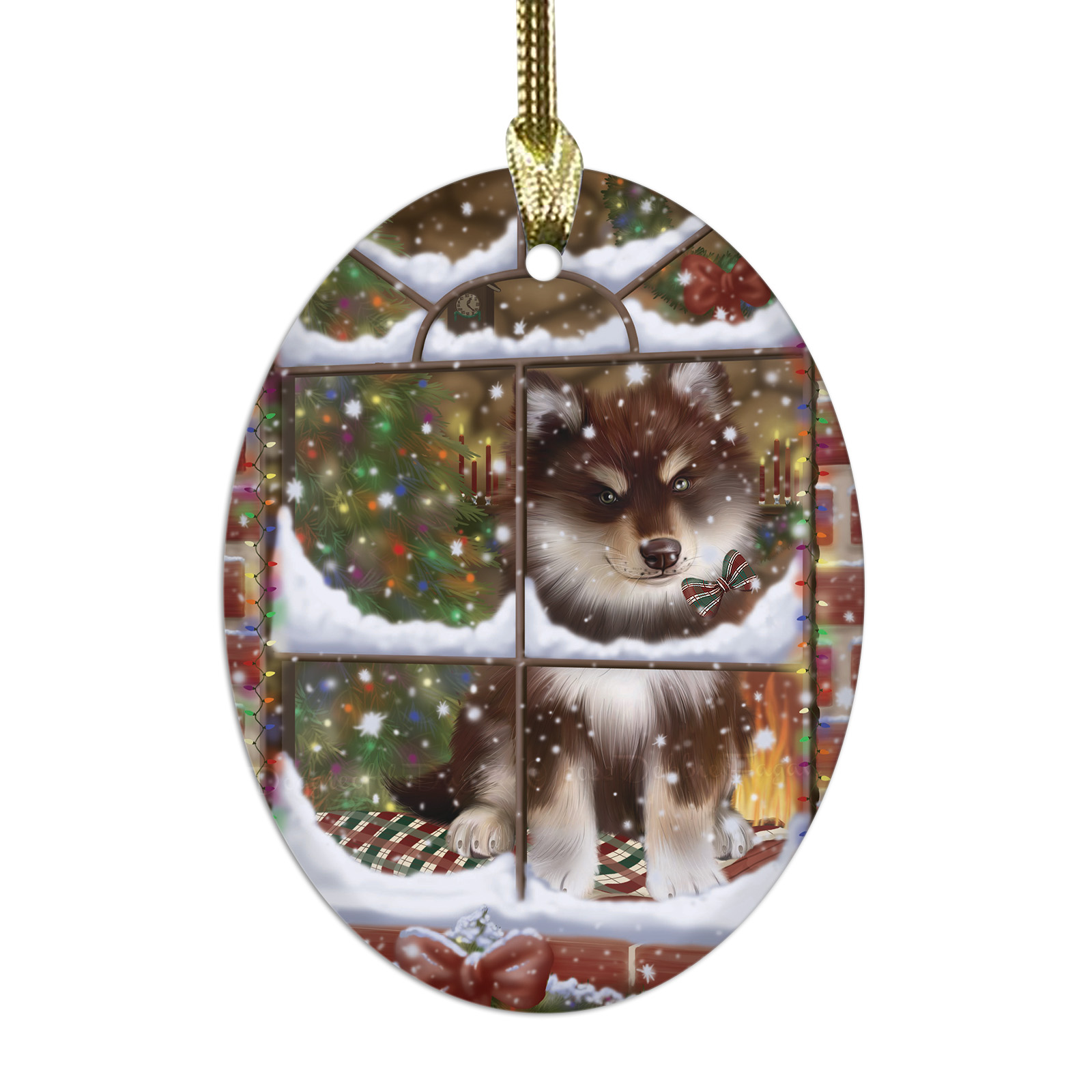 Adornos colgantes de Navidad de vidrio ovalado de perro lapphund finlandés árbol de Navidad decoración - Imagen 27 de 46