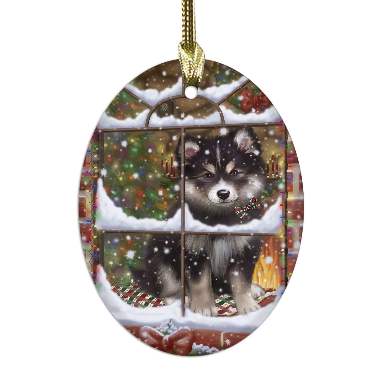 Adornos colgantes de Navidad de vidrio ovalado de perro lapphund finlandés árbol de Navidad decoración - Imagen 38 de 46