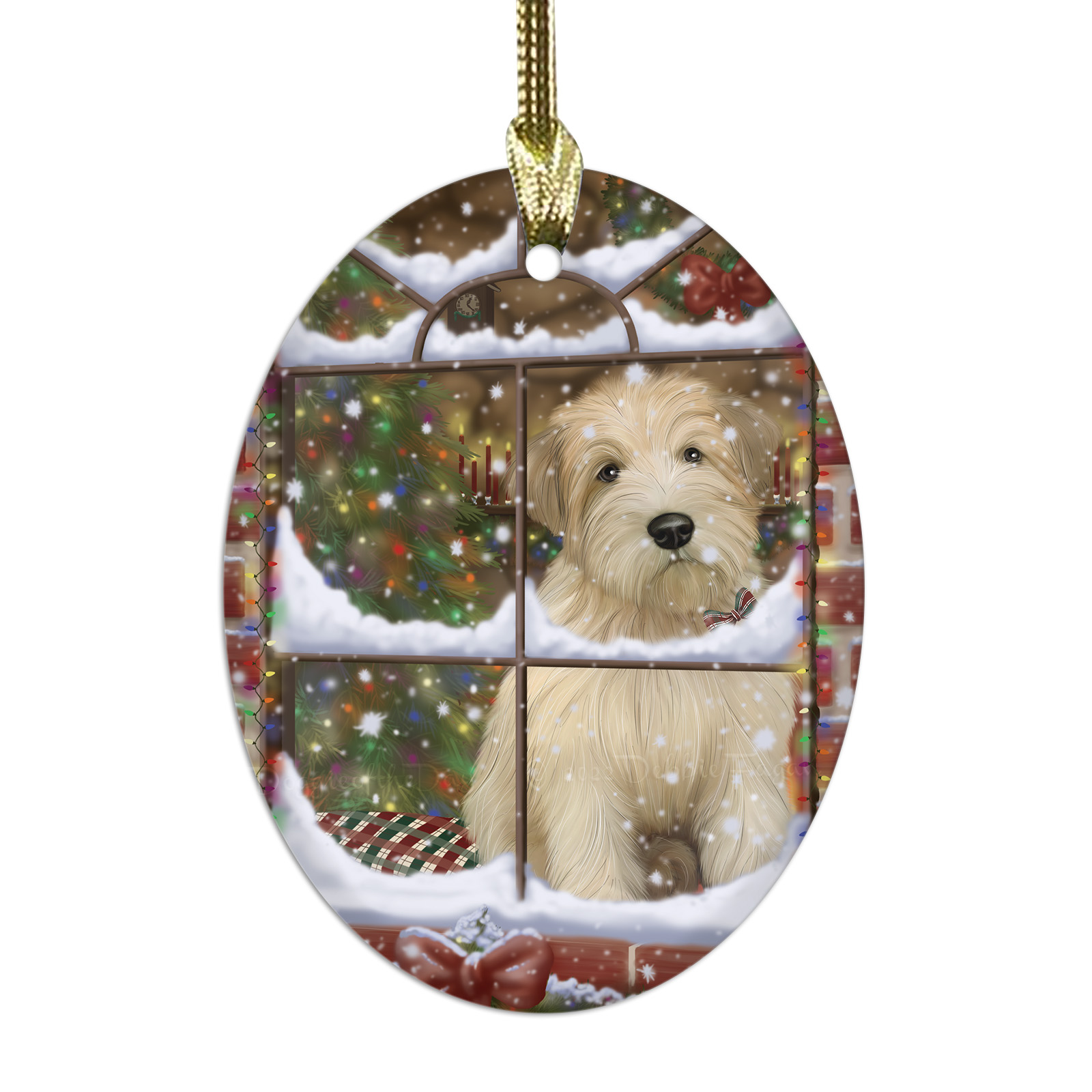 Wheaten Terrier Dog Oval Glass Christmas Hanging Ornaments X-mas Tree Decoration - Picture 71 of 77
