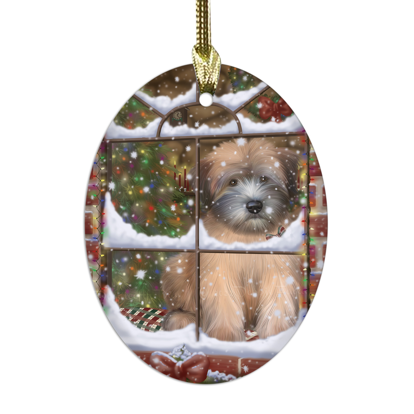 Wheaten Terrier Dog Oval Glass Christmas Hanging Ornaments X-mas Tree Decoration - Picture 72 of 77