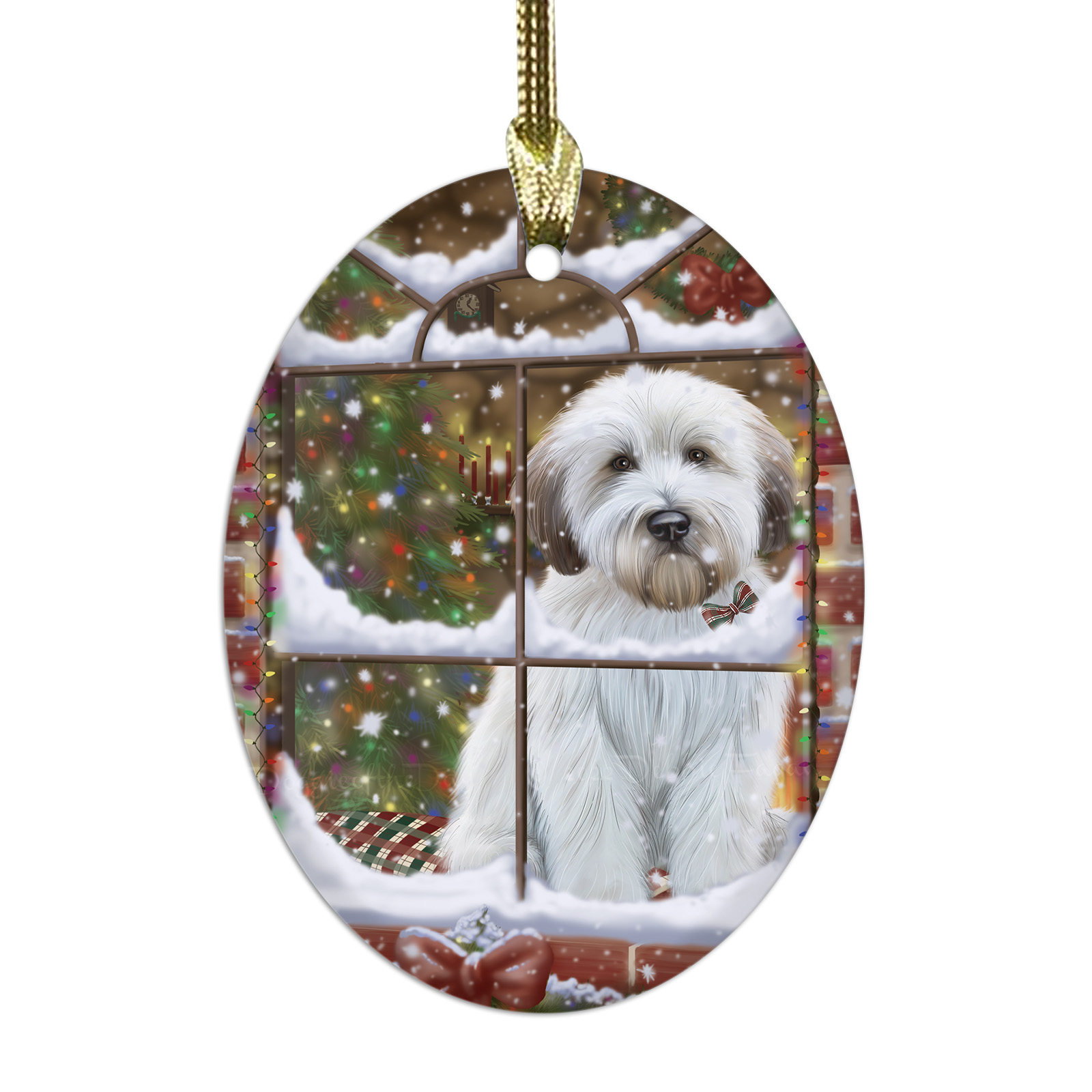 Wheaten Terrier Dog Oval Glass Christmas Hanging Ornaments X-mas Tree Decoration - Picture 36 of 77