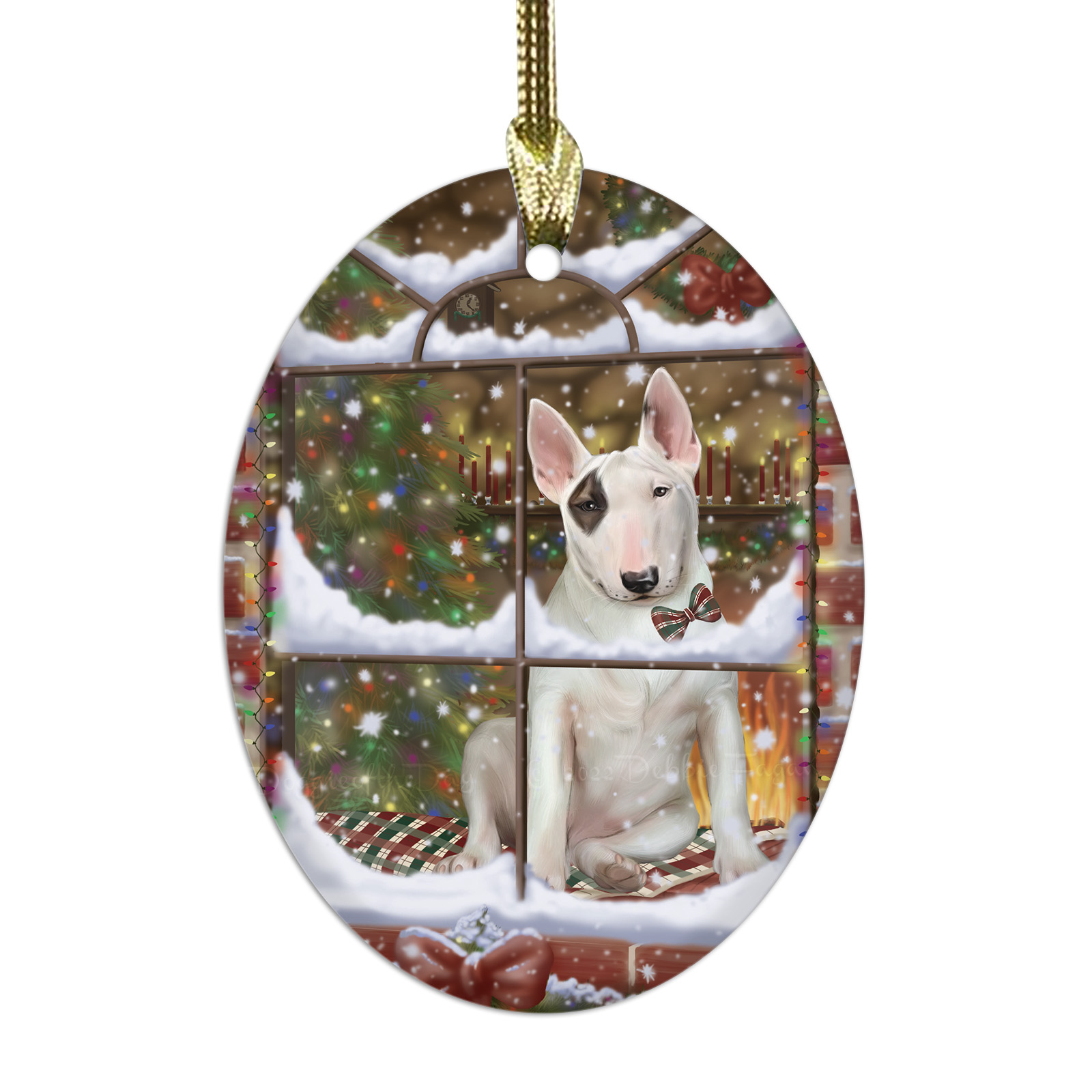 Bull Terrier cane ovale vetro decorazioni natalizie da appendere albero di natale - Foto 34 di 60