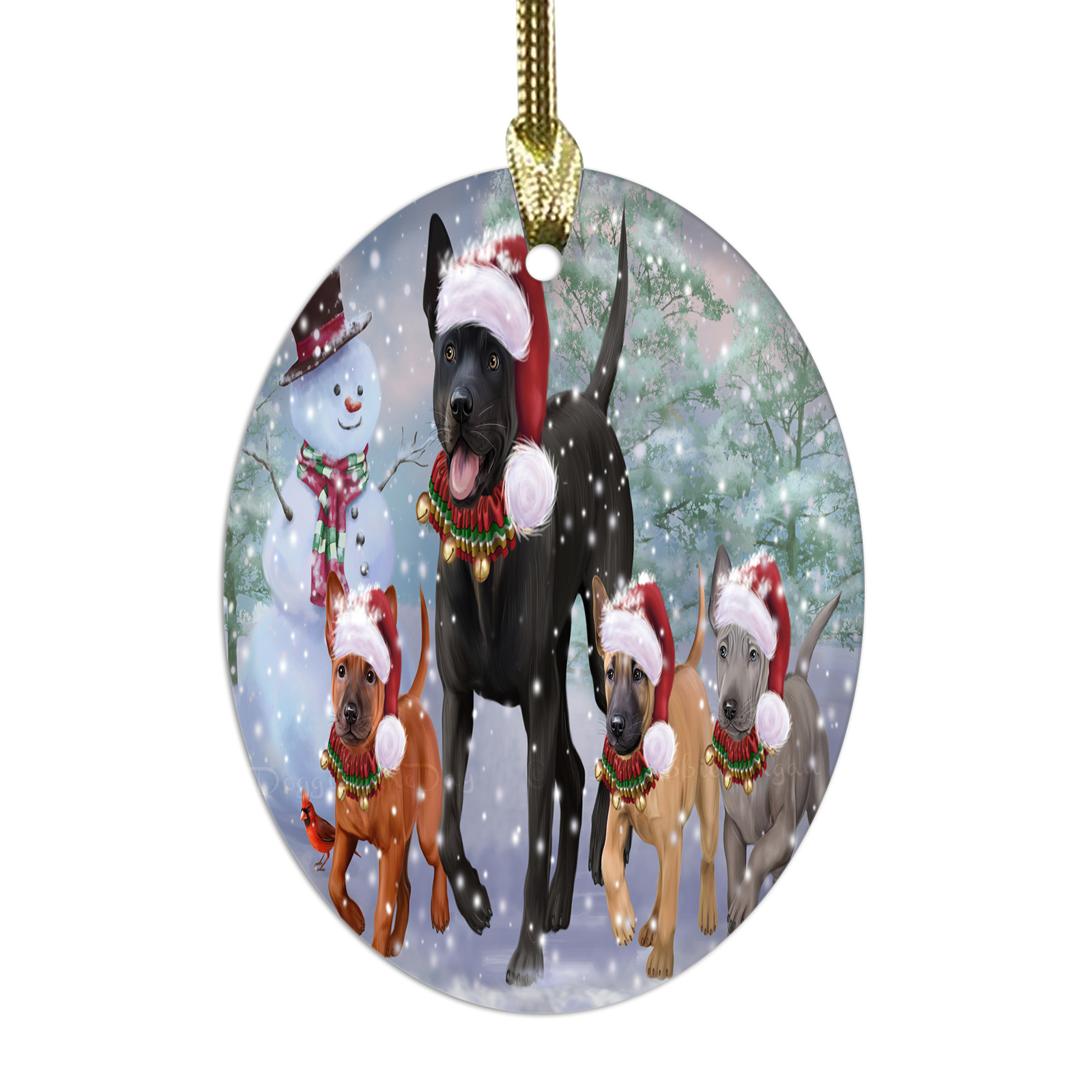 Thai Ridgeback cane ovale vetro decorazioni natalizie da appendere decorazioni albero di natale - Foto 6 di 7