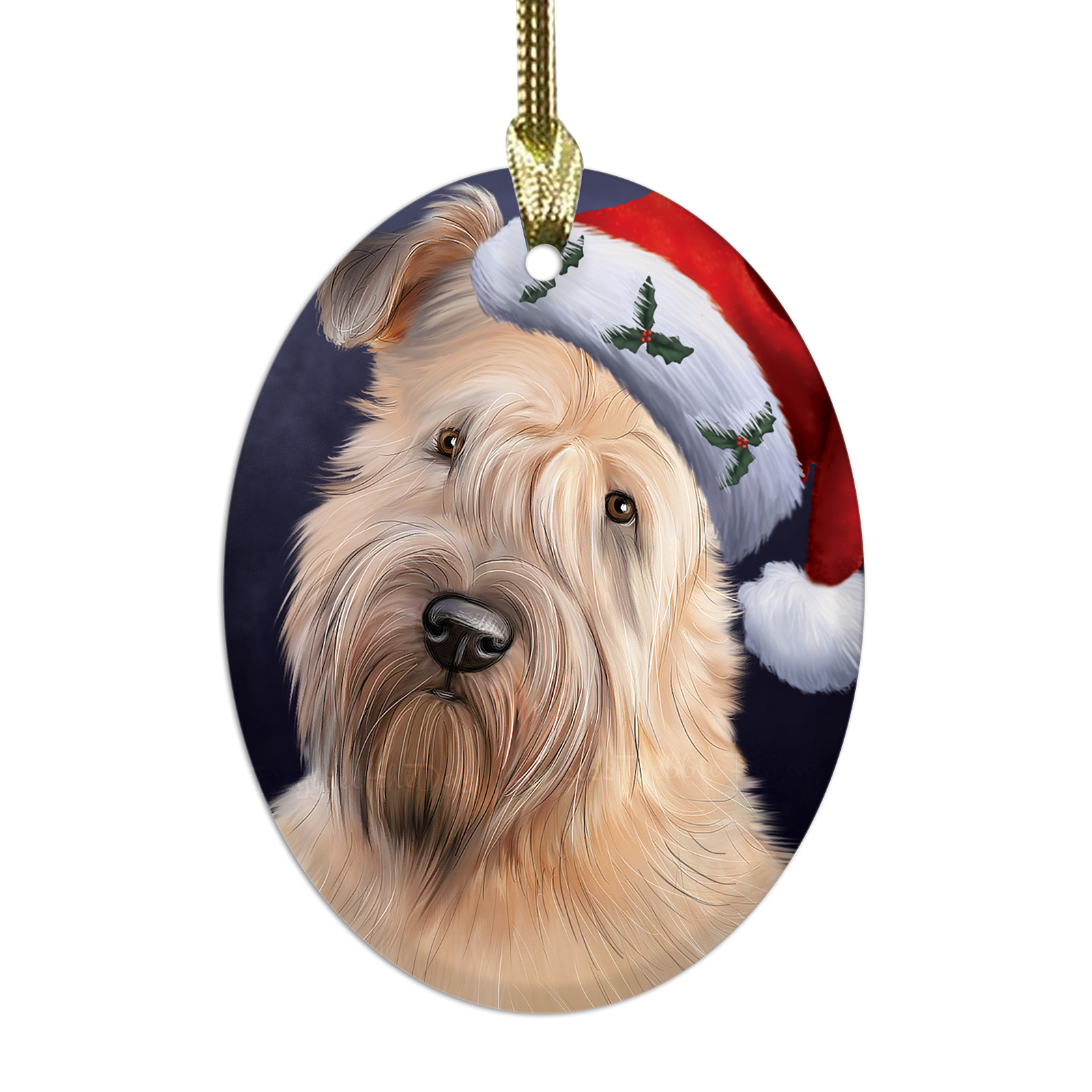 Wheaten Terrier Dog Oval Glass Christmas Hanging Ornaments X-mas Tree Decoration - Picture 26 of 77