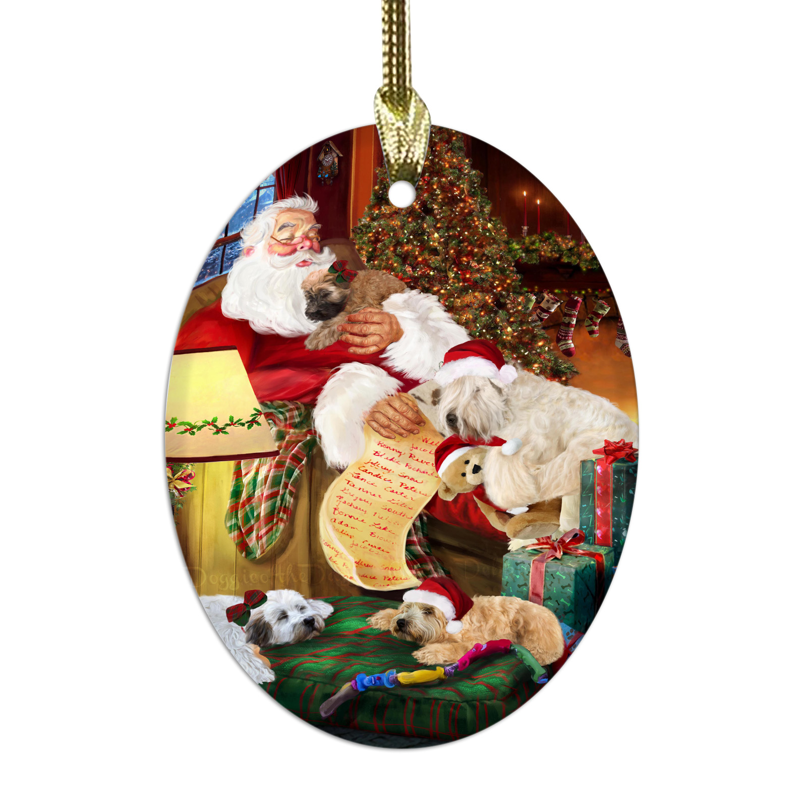 Wheaten Terrier Dog Oval Glass Christmas Hanging Ornaments X-mas Tree Decoration - Picture 11 of 77