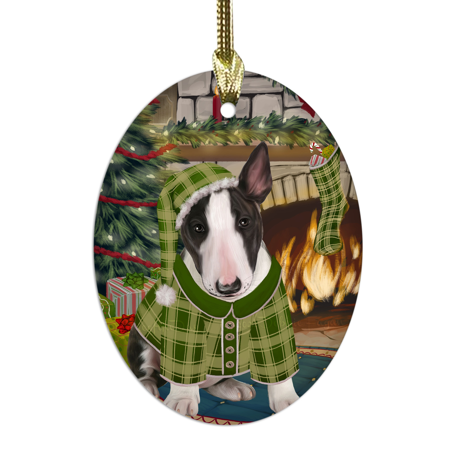 Bull Terrier cane ovale vetro decorazioni natalizie da appendere albero di natale - Foto 49 di 60