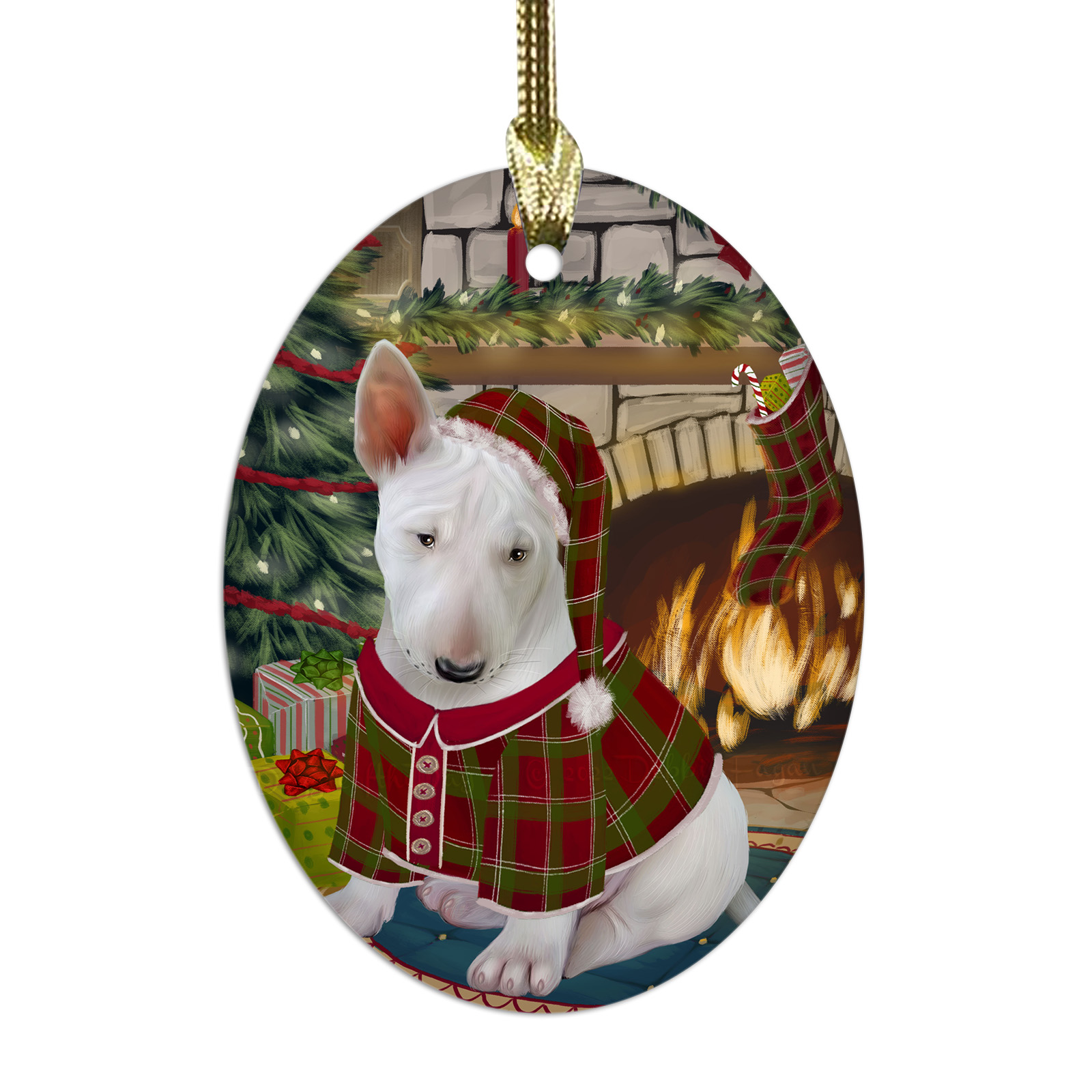 Bull Terrier cane ovale vetro decorazioni natalizie da appendere albero di natale - Foto 41 di 60