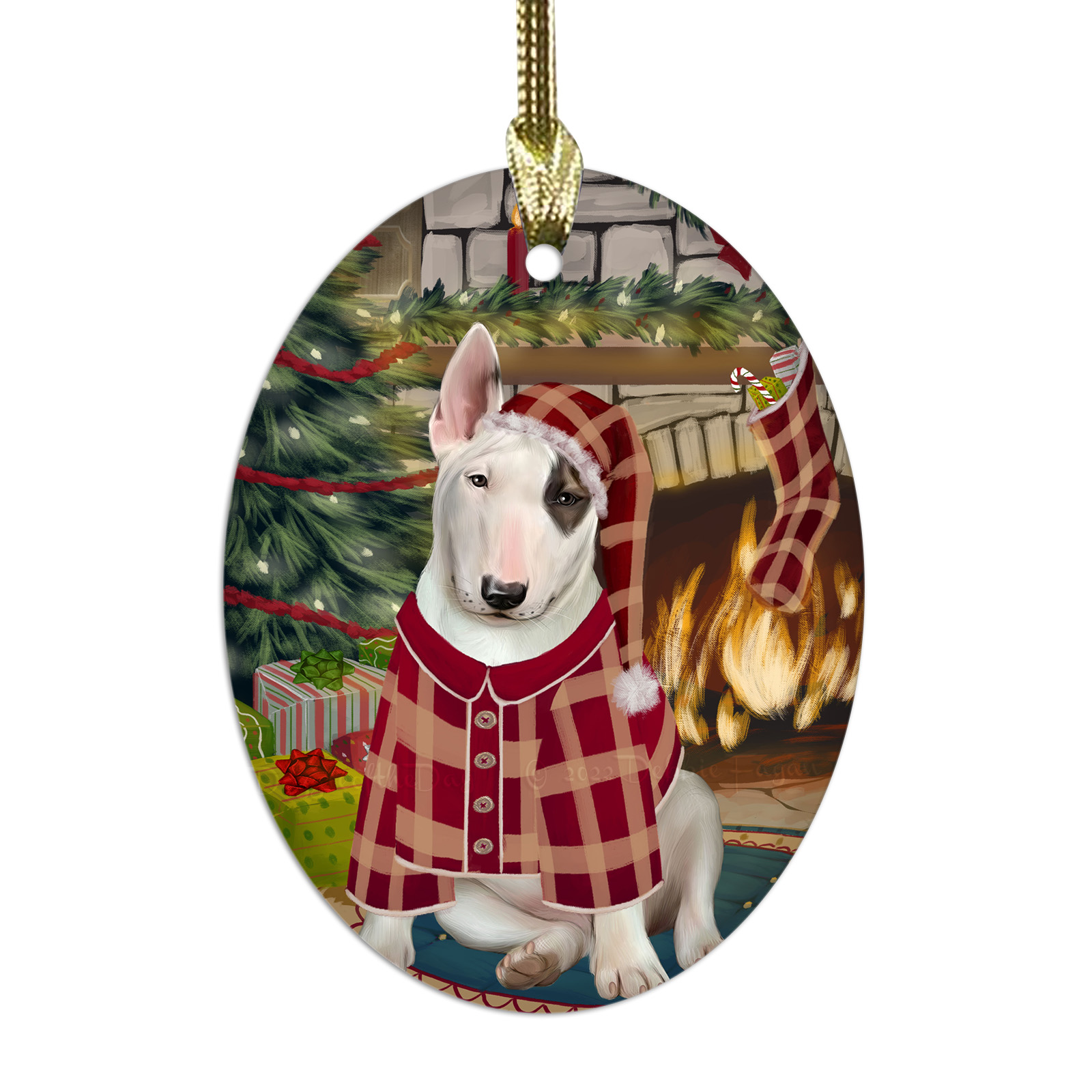Bull Terrier cane ovale vetro decorazioni natalizie da appendere albero di natale - Foto 52 di 60