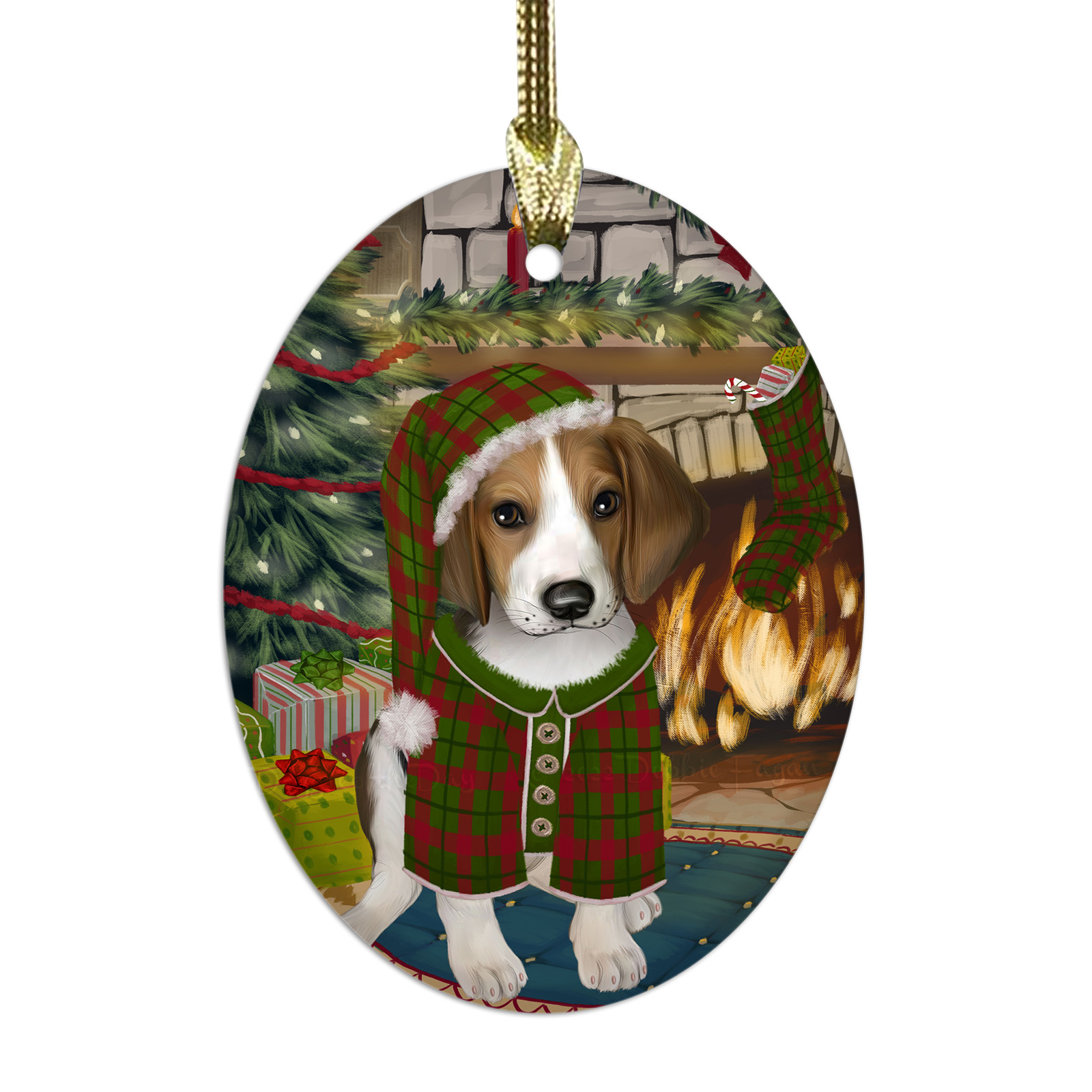 Treeing Walker Coonhound Dog Oval Glass Christmas Hanging Ornaments Decorations - Picture 28 of 37