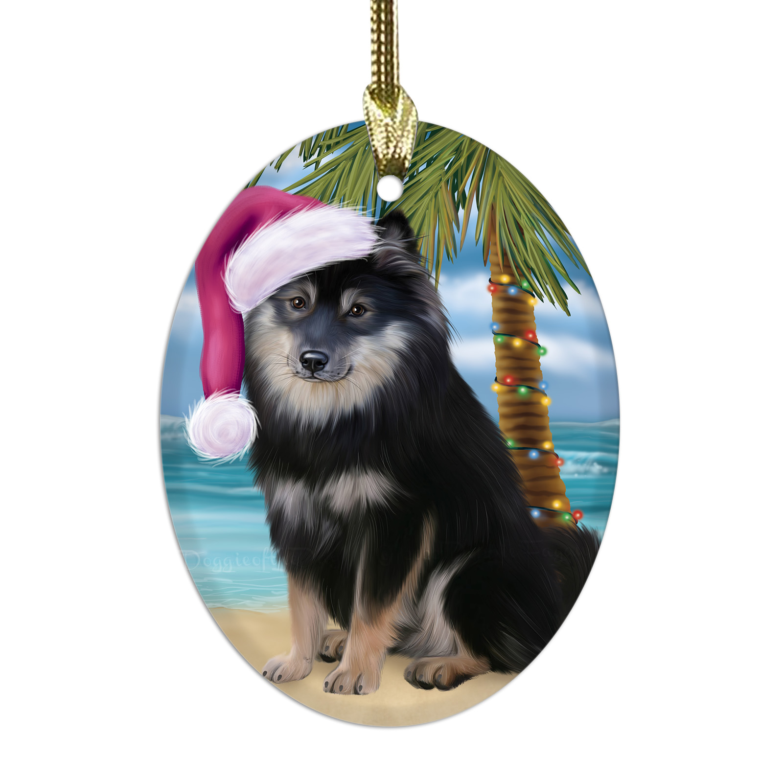 Adornos colgantes de Navidad de vidrio ovalado de perro lapphund finlandés árbol de Navidad decoración - Imagen 29 de 46