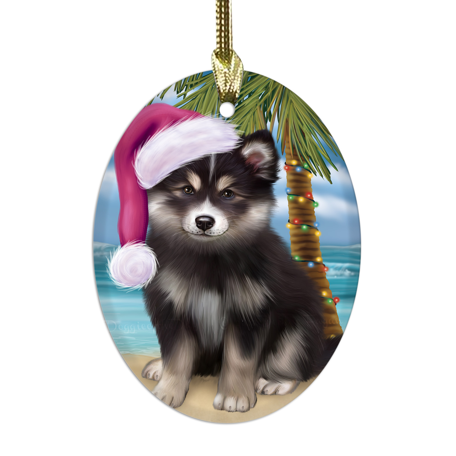 Adornos colgantes de Navidad de vidrio ovalado de perro lapphund finlandés árbol de Navidad decoración - Imagen 42 de 46