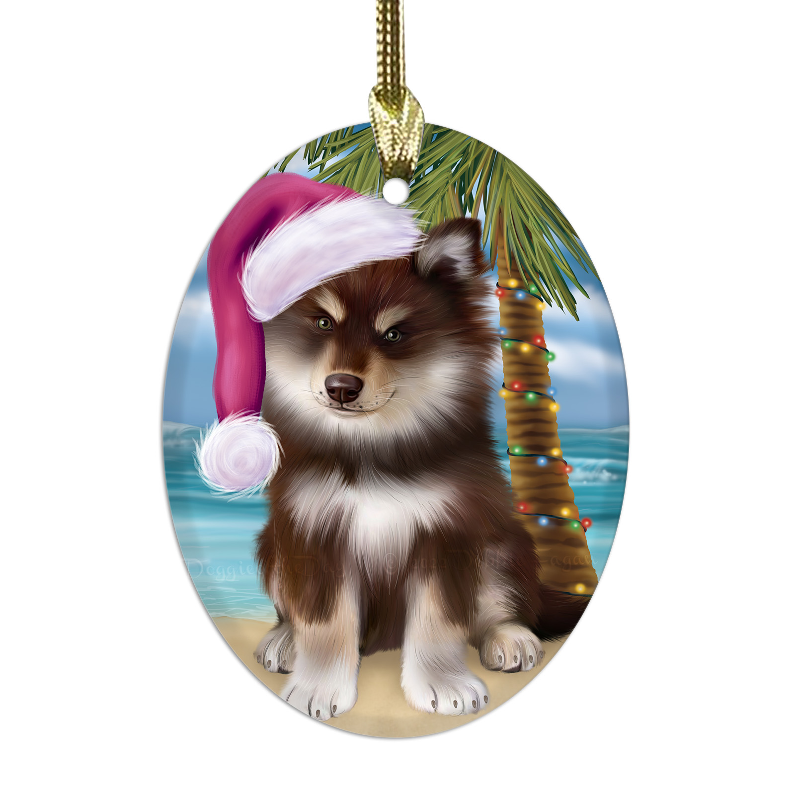 Adornos colgantes de Navidad de vidrio ovalado de perro lapphund finlandés árbol de Navidad decoración - Imagen 36 de 46