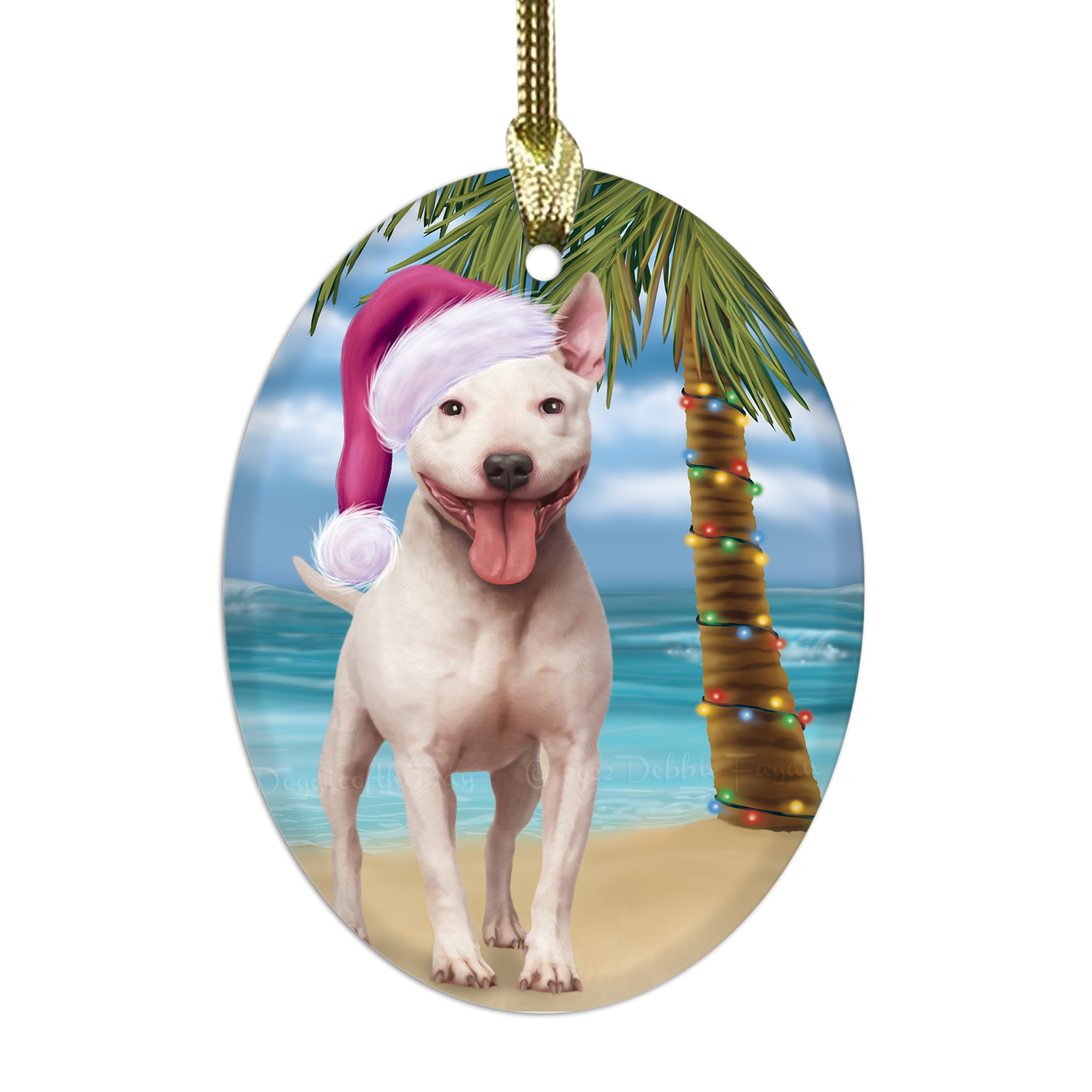 Bull Terrier cane ovale vetro decorazioni natalizie da appendere albero di natale - Foto 59 di 60