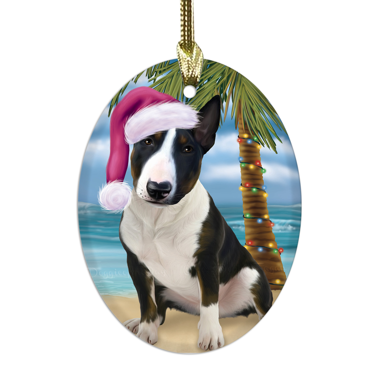 Bull Terrier cane ovale vetro decorazioni natalizie da appendere albero di natale - Foto 45 di 60