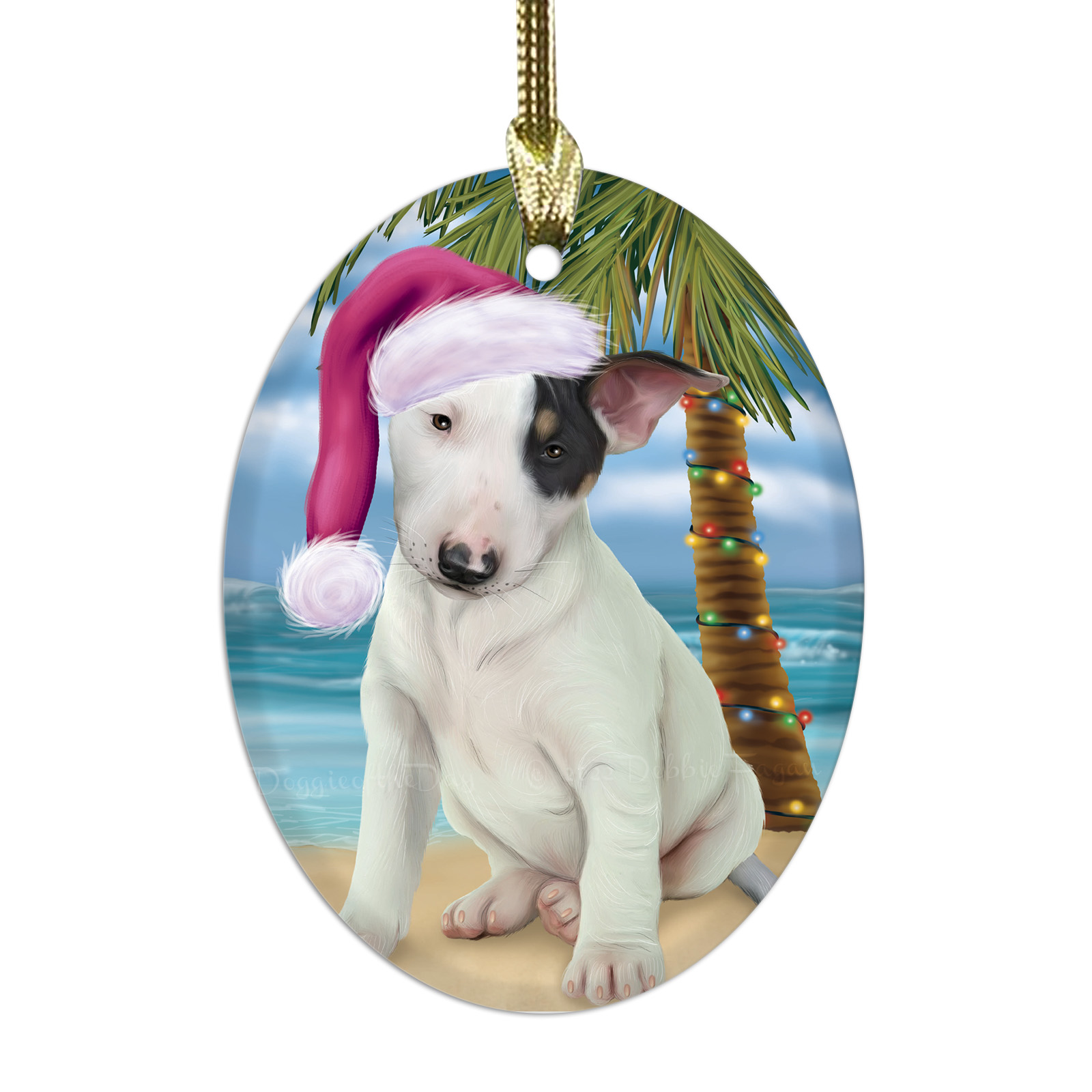 Bull Terrier cane ovale vetro decorazioni natalizie da appendere albero di natale - Foto 60 di 60