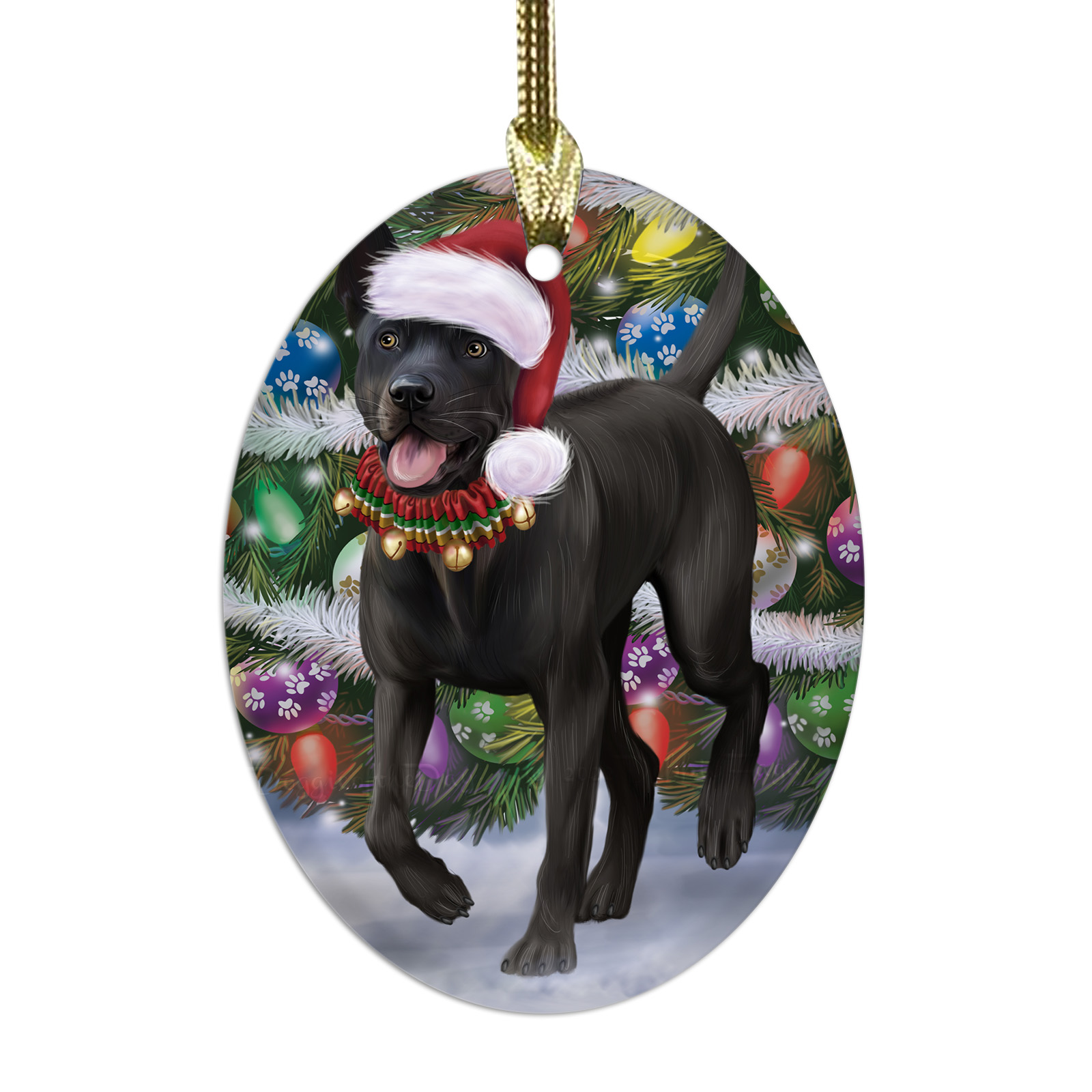 Thai Ridgeback cane ovale vetro decorazioni natalizie da appendere decorazioni albero di natale - Foto 2 di 7