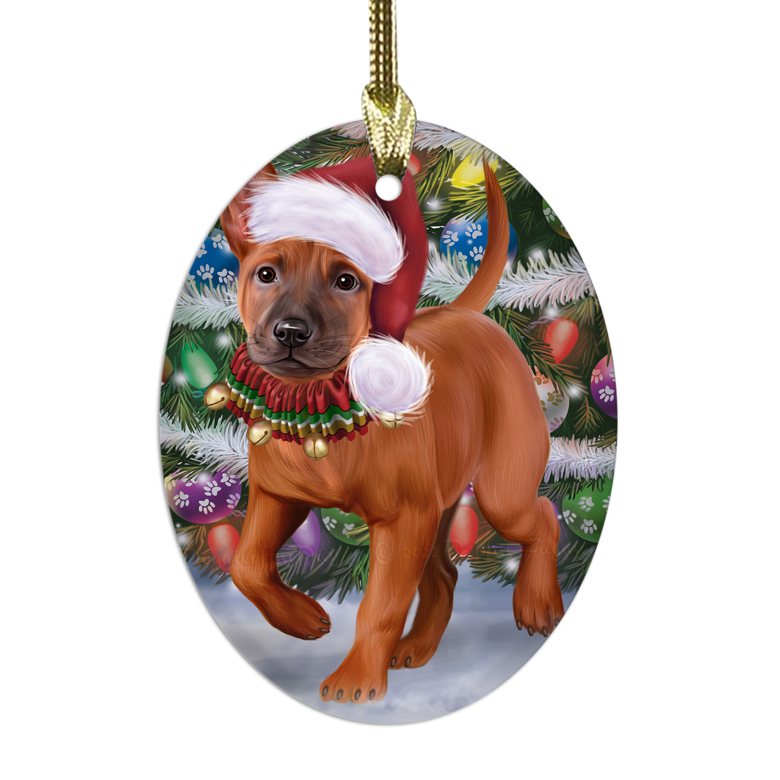 Thai Ridgeback cane ovale vetro decorazioni natalizie da appendere decorazioni albero di natale - Foto 3 di 7