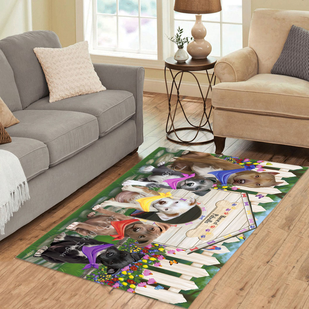 Dog Rugs Custom Pitbull Dogs Area Rug and Runner Personalized Indoor Many Designs NWT ...