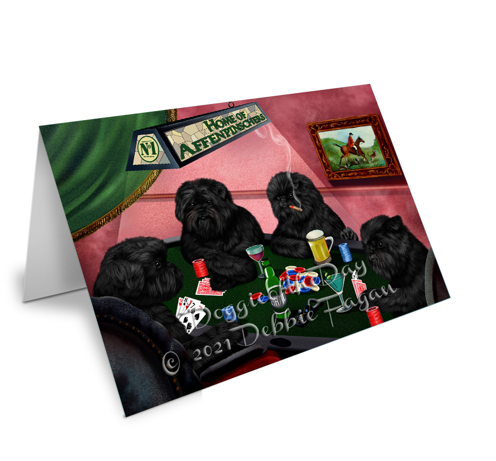 Home of 4 Dog Cat Playing Poker Pet Photo Lovers Greeting Invitation Card