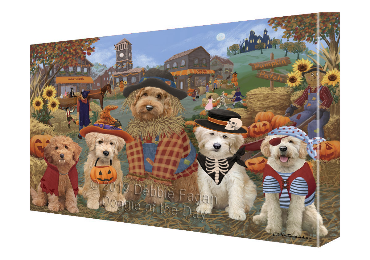 Halloween 'Round Town Fall Pumpkin Dog Cat Pet Photo Canvas Wall Art ...