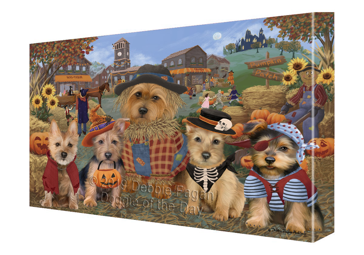 Halloween 'Round Town Fall Pumpkin Dog Cat Pet Photo Canvas Wall Art ...